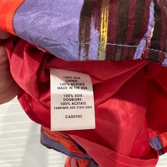 Nanette Lepore Go Getter Sleeveless V Neck Silk Dress Short Multicolor Size 4 - Picture 10 of 12